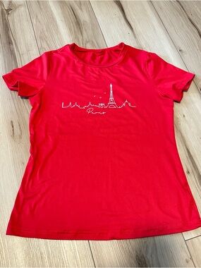 Women’s Red Paris Skyline Tee